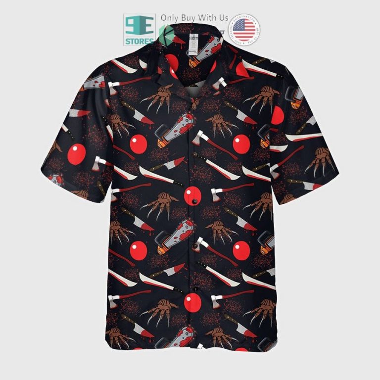 horror characters weapon pattern hawaiian shirt 3 70449