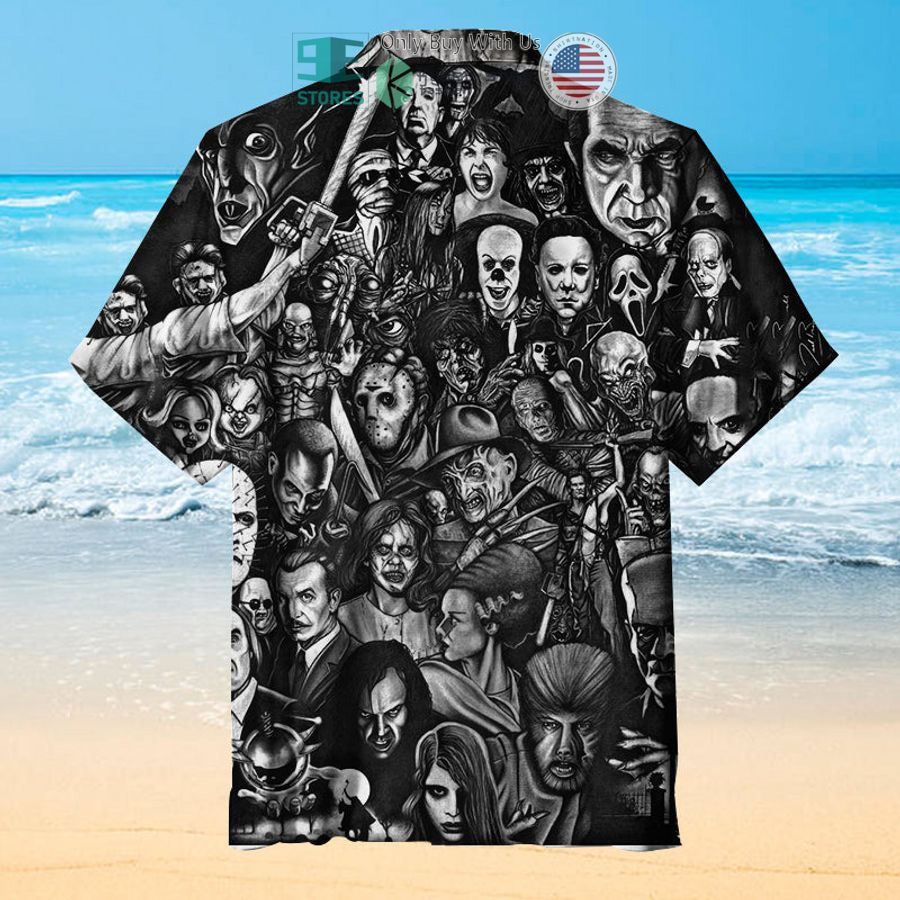 horror icon collage hawaiian shirt 2 12282