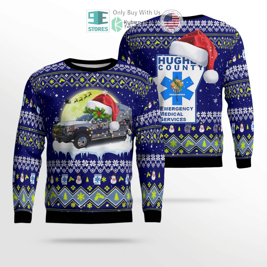 hughes county emergency medical service logo sweater sweatshirt 1 12556