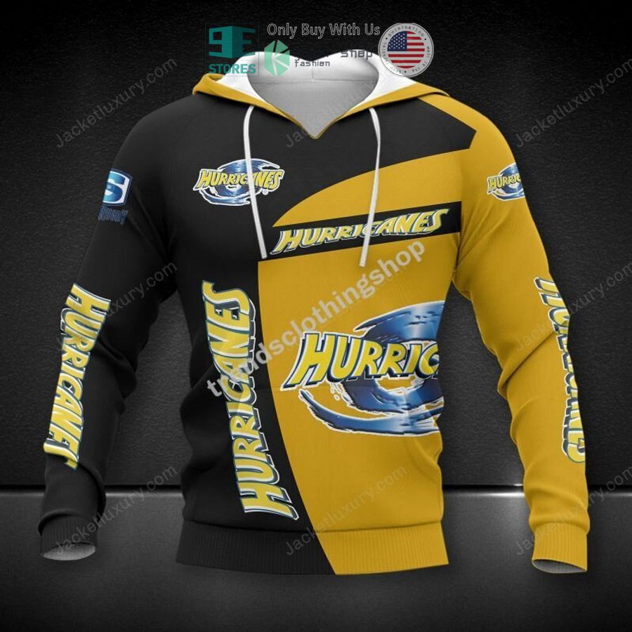 hurricanes logo black yellow 3d hoodie polo shirt 1 75980