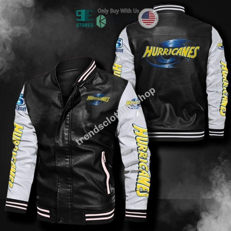 hurricanes super rugby leather bomber jacket 2 7987