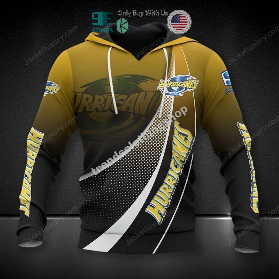 hurricanes super rugby logo yellow black 3d hoodie polo shirt 1 53296