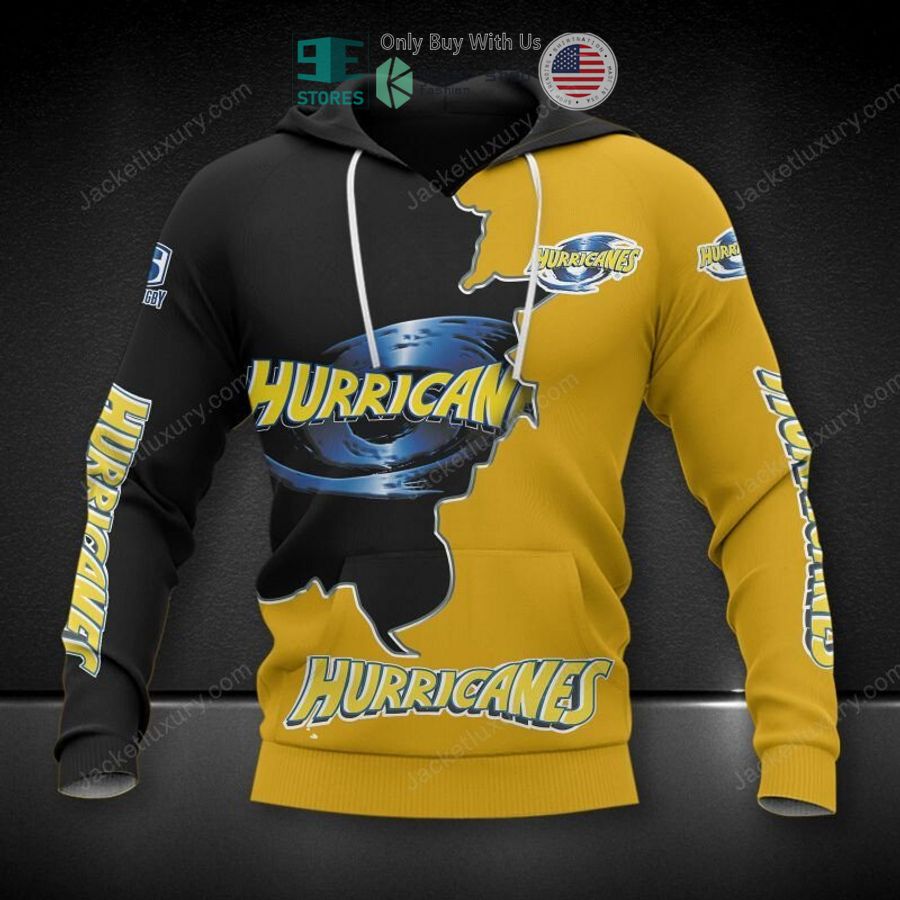 hurricanes super rugby yellow black 3d hoodie polo shirt 1 22516