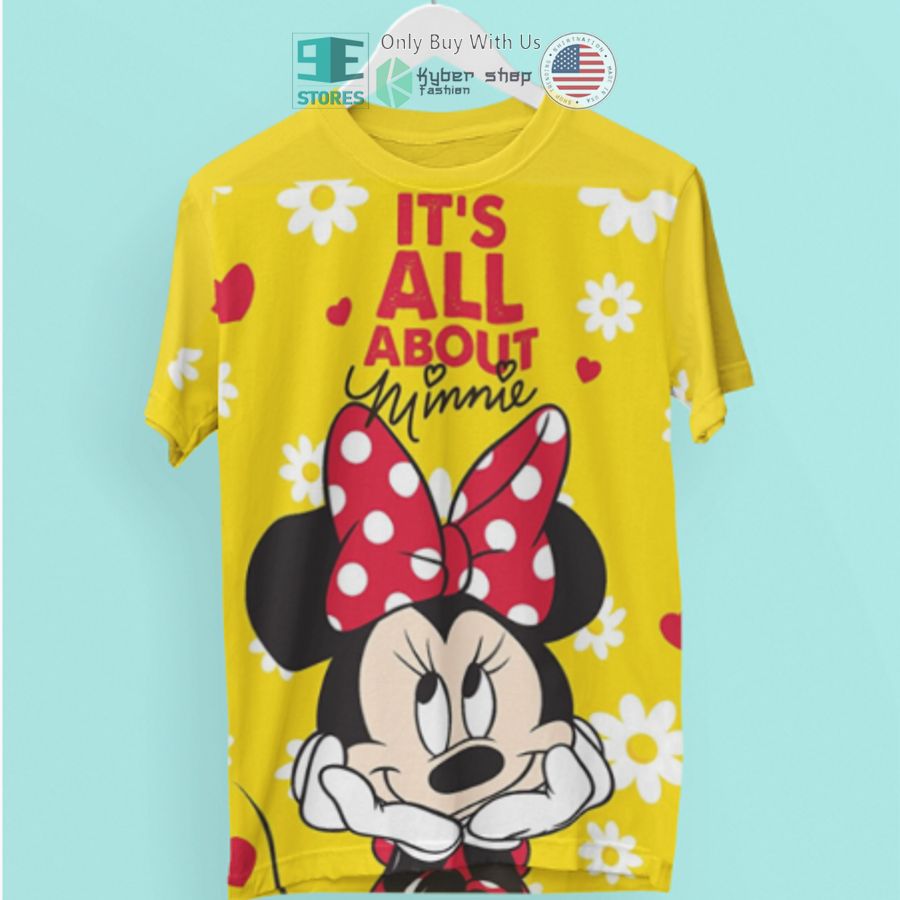 its all about minnie flowers yellow 3d t shirt 1 80140