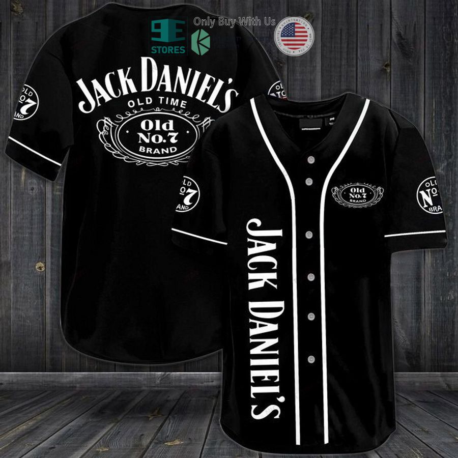 jack daniels logo black baseball jersey 1 85158