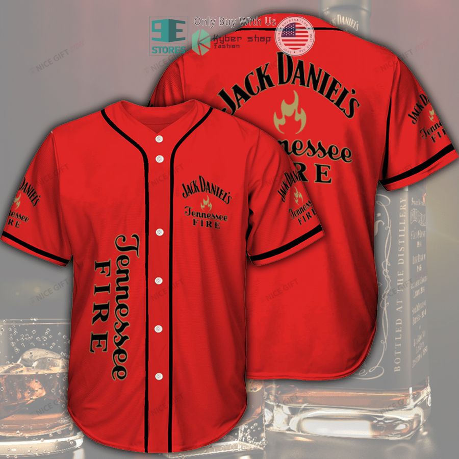 jack daniels tennesse fire logo red baseball jersey 1 31812