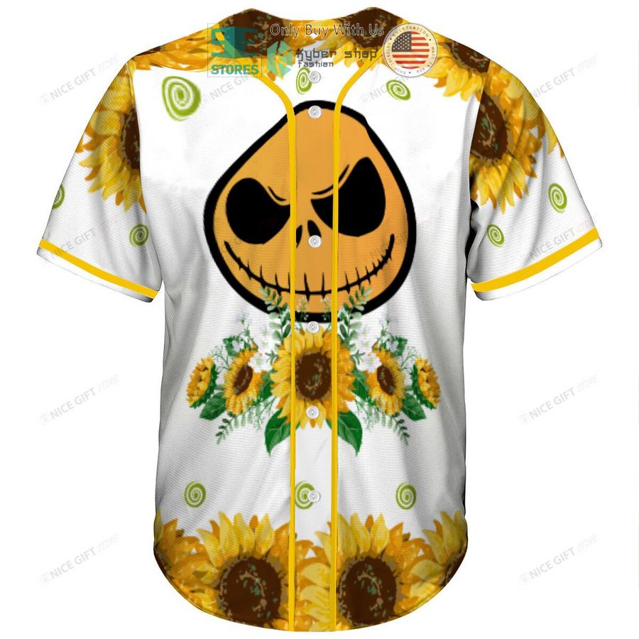 jack skellington face sunflowers baseball jersey 1 56701