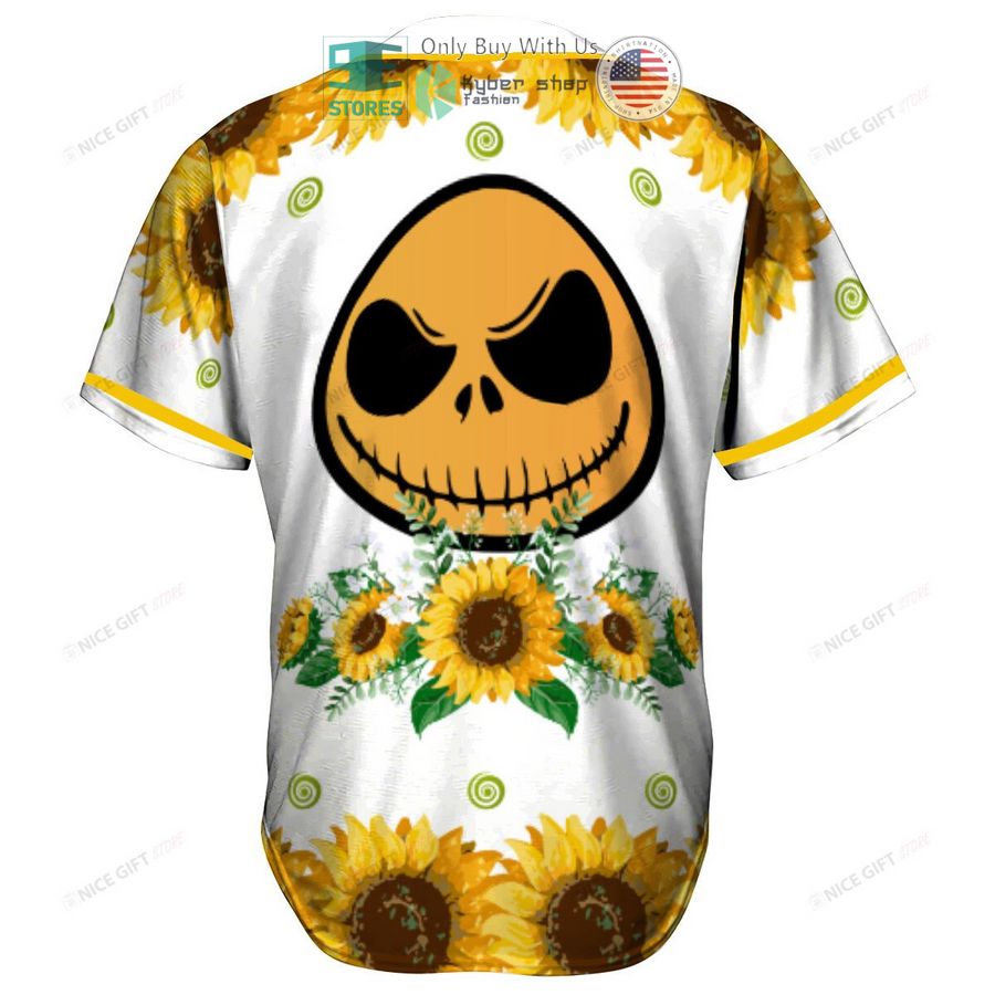 jack skellington face sunflowers baseball jersey 2 59782