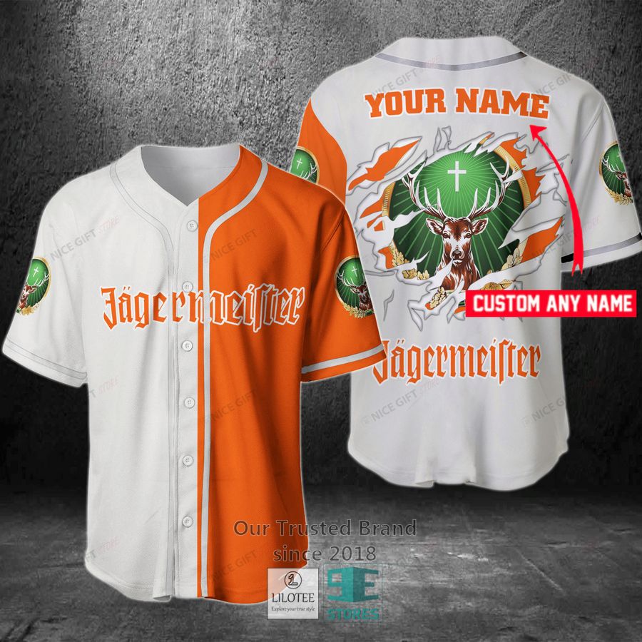 jagermeister your name orange white baseball jersey 1 7356