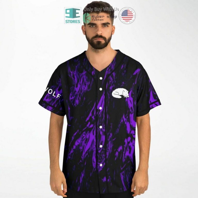 jai wolf logo black purple baseball jersey 3 36625