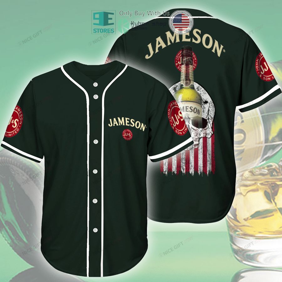 jameson irish whiskey skull united states flag green baseball jersey 1 11472