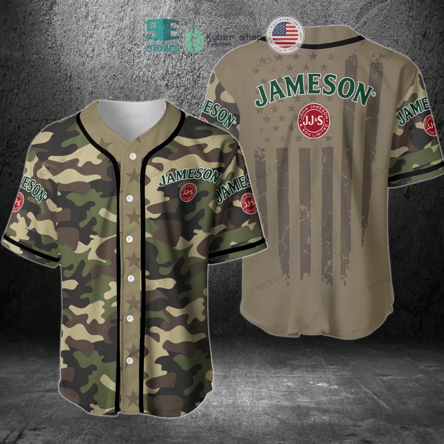 jameson irish whiskey united states flag green camo baseball jersey 1 93472