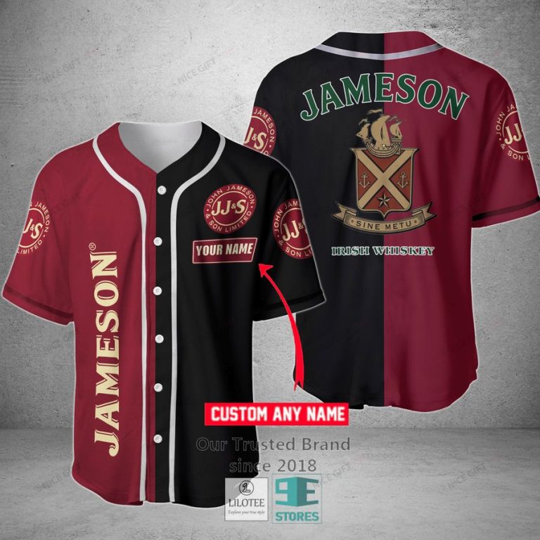 jameson irish whiskey your name black and red baseball jersey 1 34438