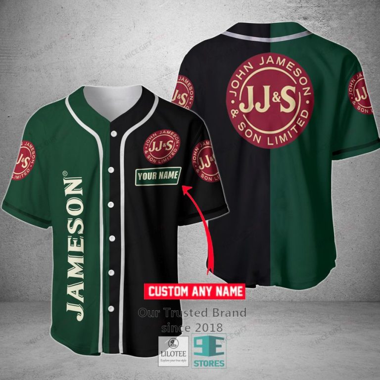 jameson irish whiskey your name black green baseball jersey 1 87544