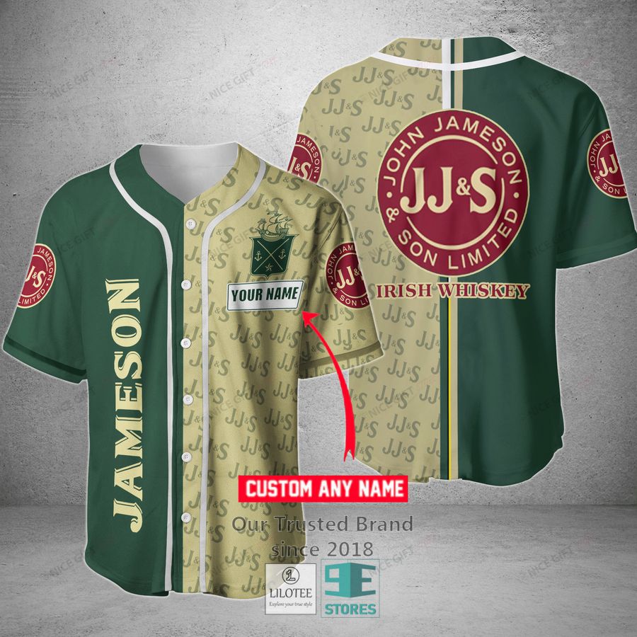 jameson irish whiskey your name green baseball jersey 1 114