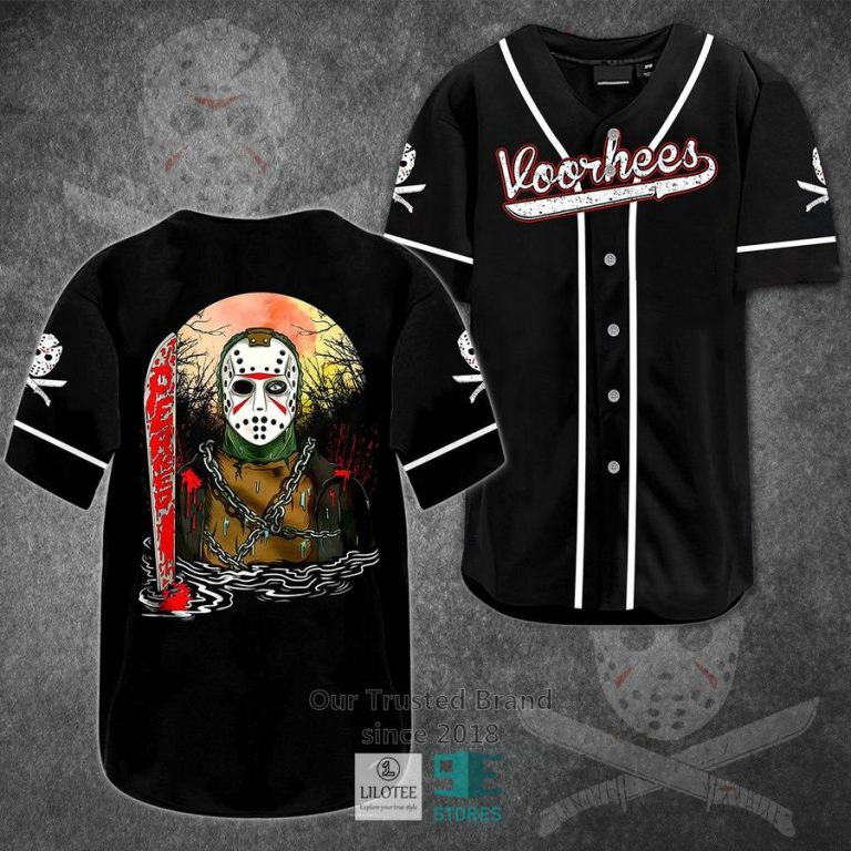 jason voorhees black horror movie baseball jersey 1 47415