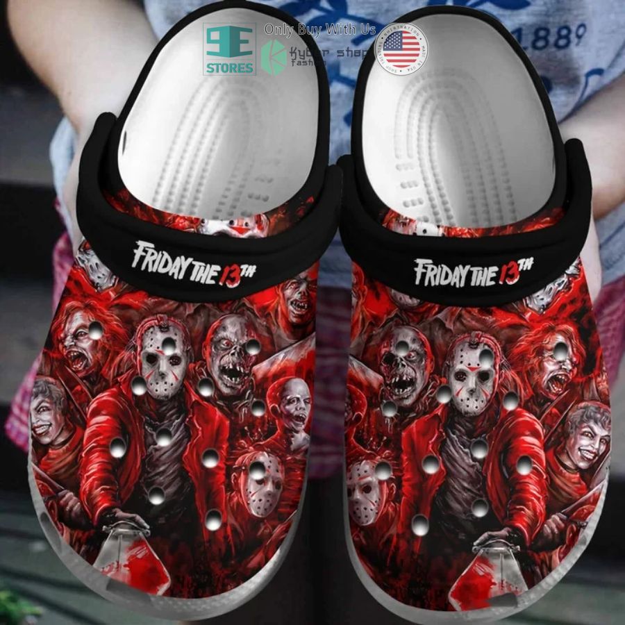 jason voorhees friday the 13th red crocs crocband clog 1 51646