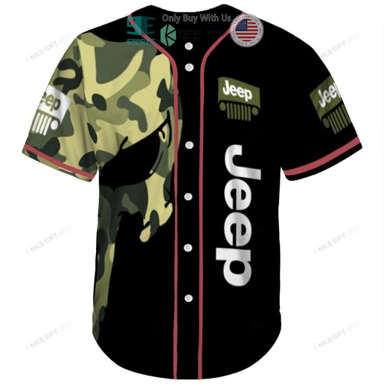 jeep camo punisher skull black baseball jersey 2 83596