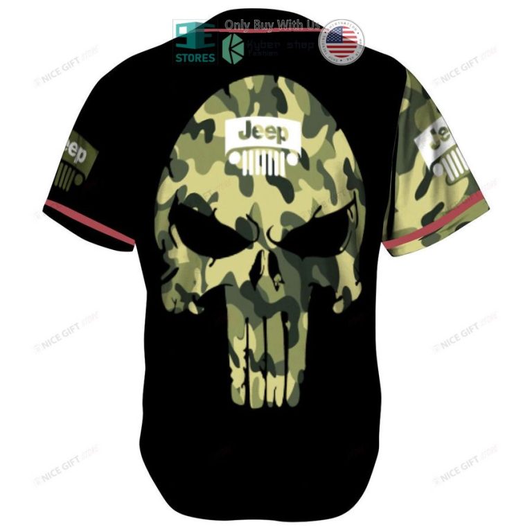 jeep camo punisher skull black baseball jersey 3 47769