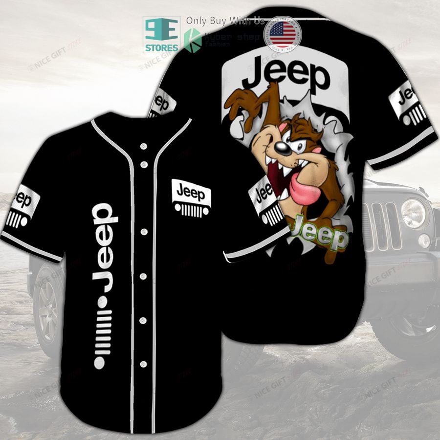 jeep tasmanian devil black baseball jersey 1 49201