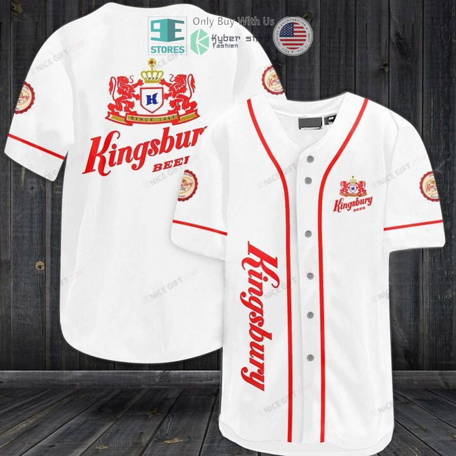 kingsbury beer logo white baseball jersey 1 81754