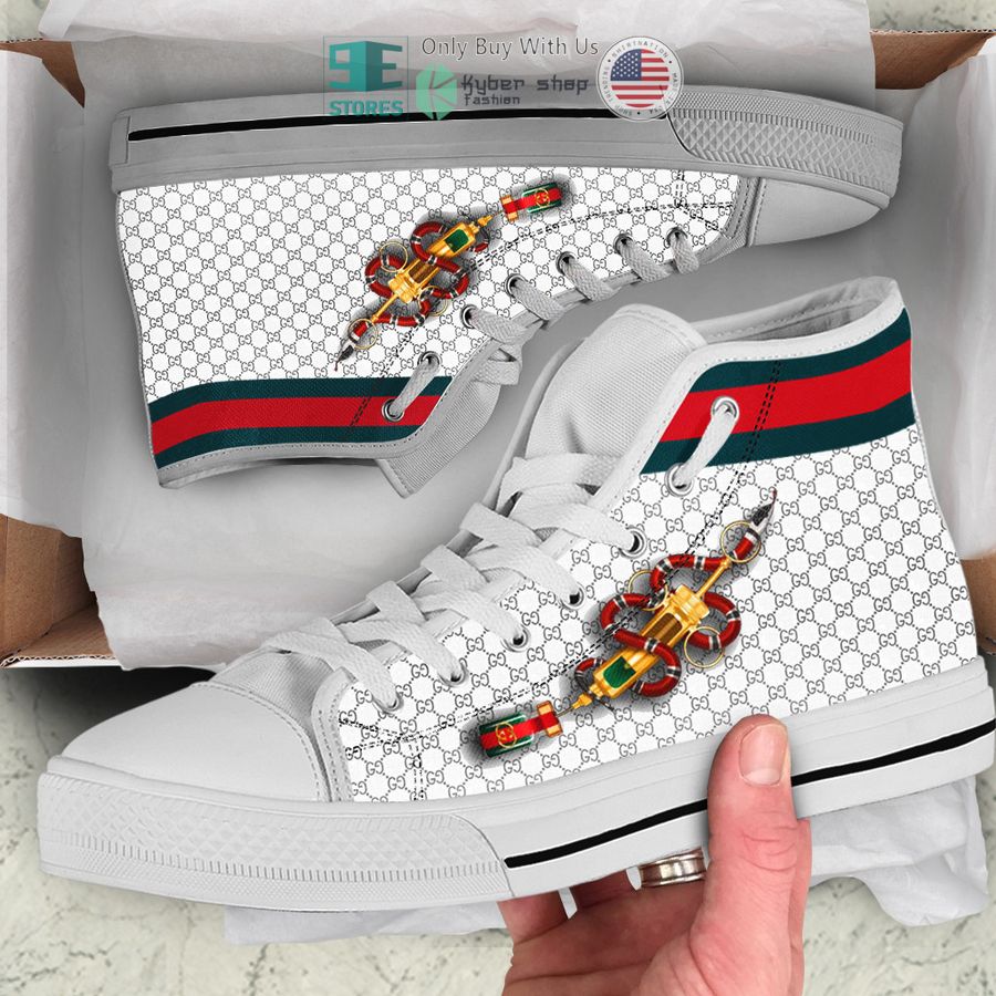 kingsnake gucci gc white canvas high top shoes 1 32266