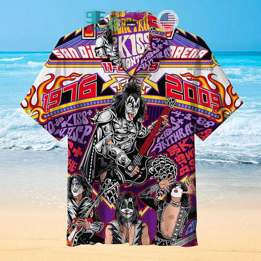 kiss band comic art hawaiian shirt 1 12490
