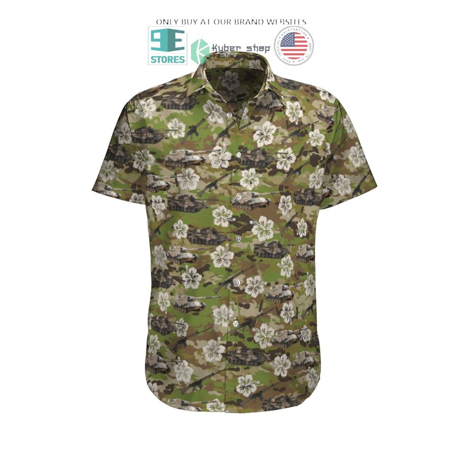 l1a1 as1 leopard australian army flowers hawaiian shirt shorts 1 2906