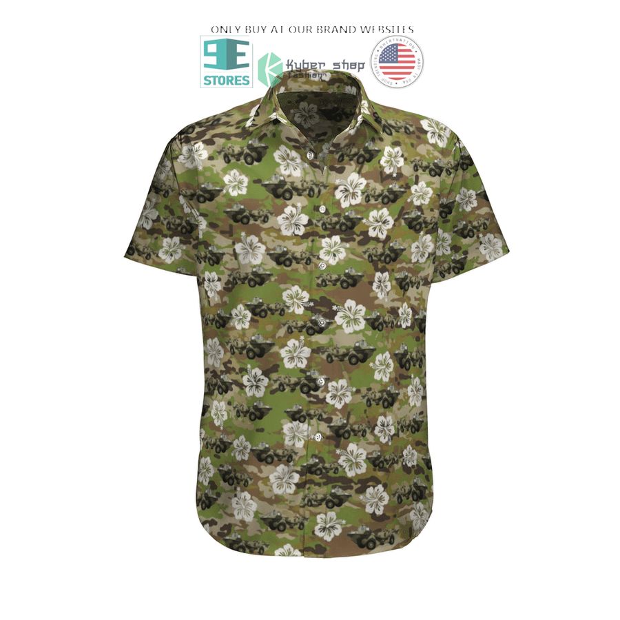 larc v australian army flowers green hawaiian shirt shorts 1 91794