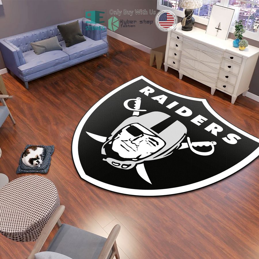 las vegas raiders logo shaped rug 1 44482