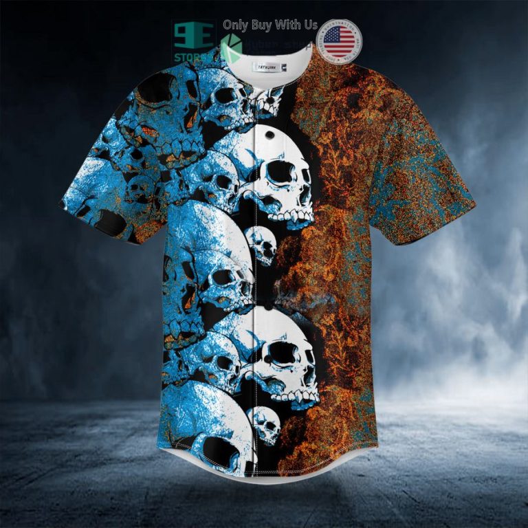 lava pile of skull baseball jersey 3 7836