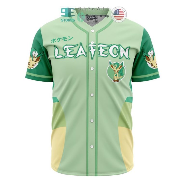 leafeon eeveelution pokemon baseball jersey 1 73814