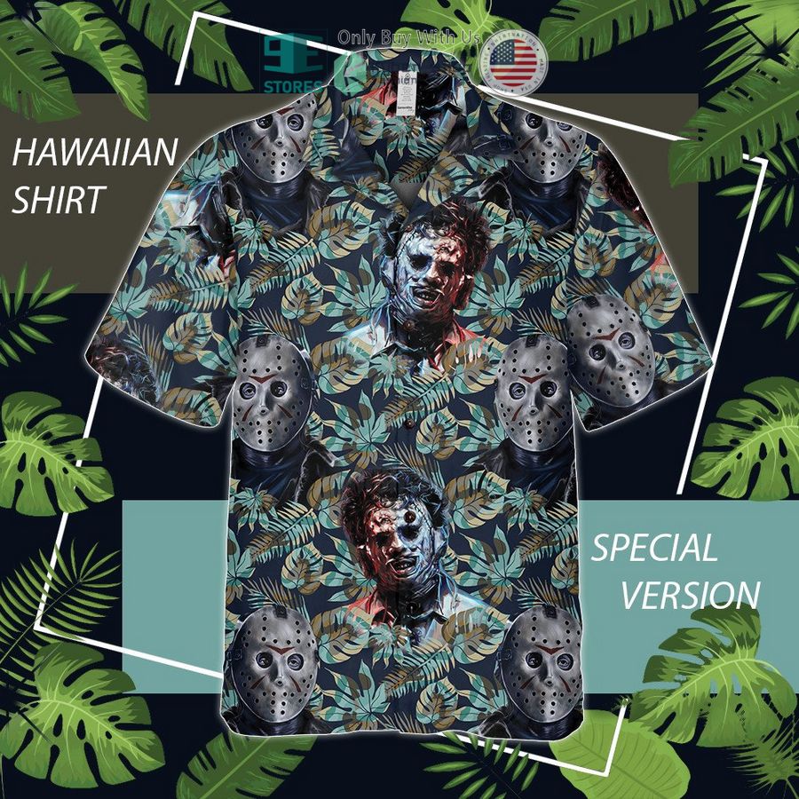 leatherface jason voorhees tropical hawaiian shirt 1 98628
