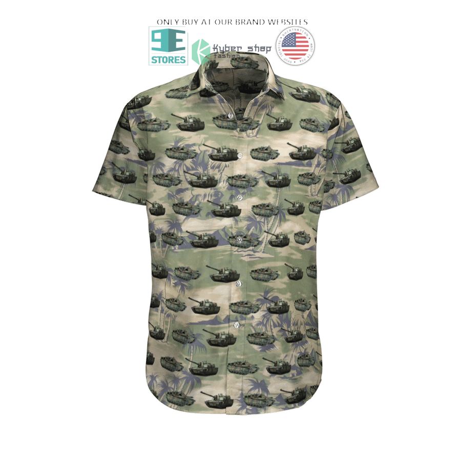 leclerc french army green hawaiian shirt shorts 1 88221