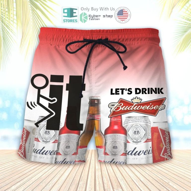 lets drink budweiser beach shorts 1 4868