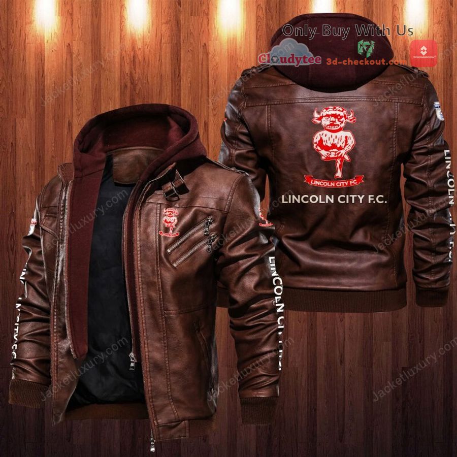 lincoln city f c leather jacket 2 44383