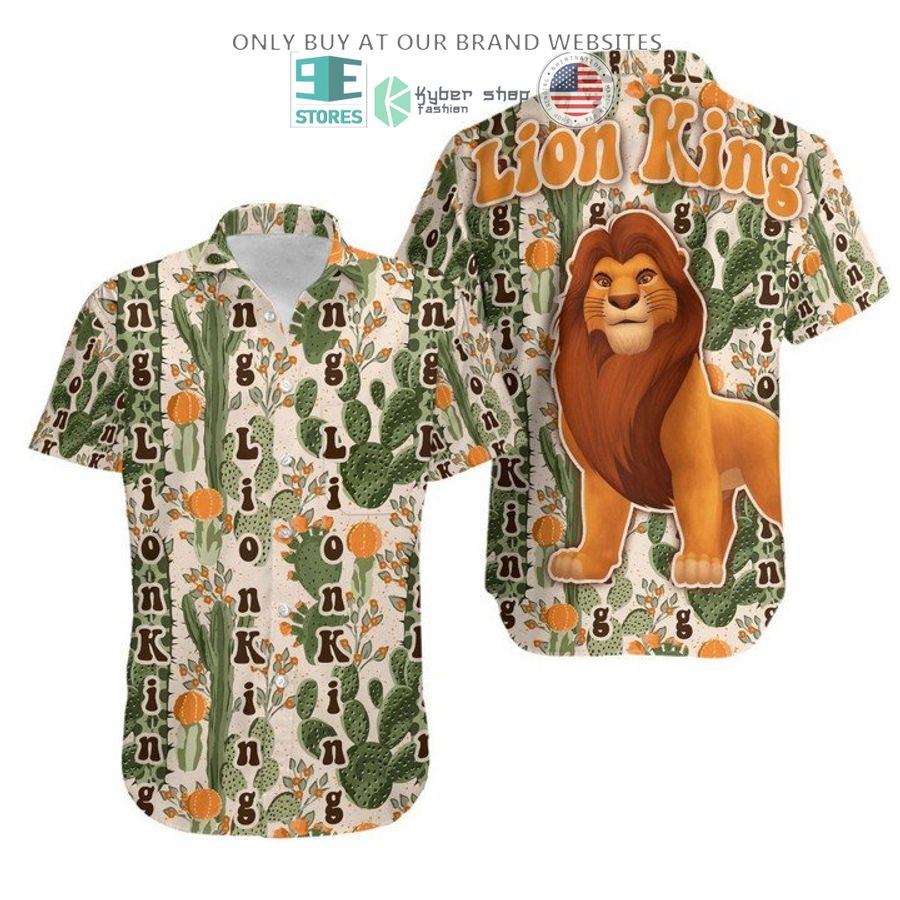 lion king mufasa cactus pattern hawaiian shirt 1 69034