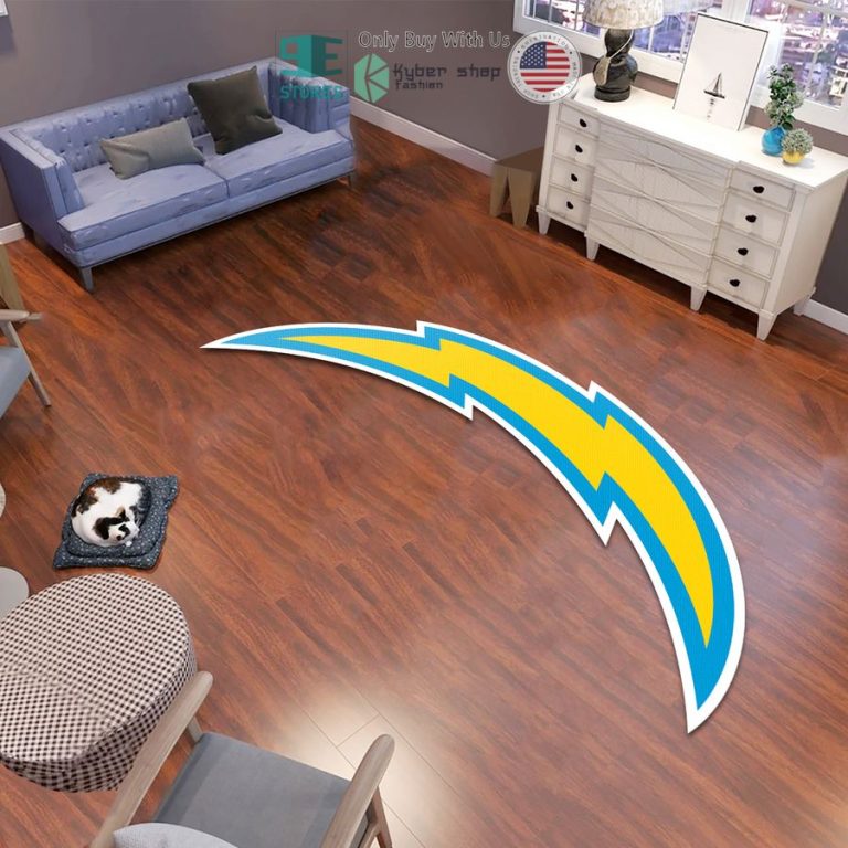 los angeles chargers logo shaped rug 1 877