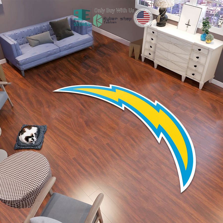 los angeles chargers logo shaped rug 1 877