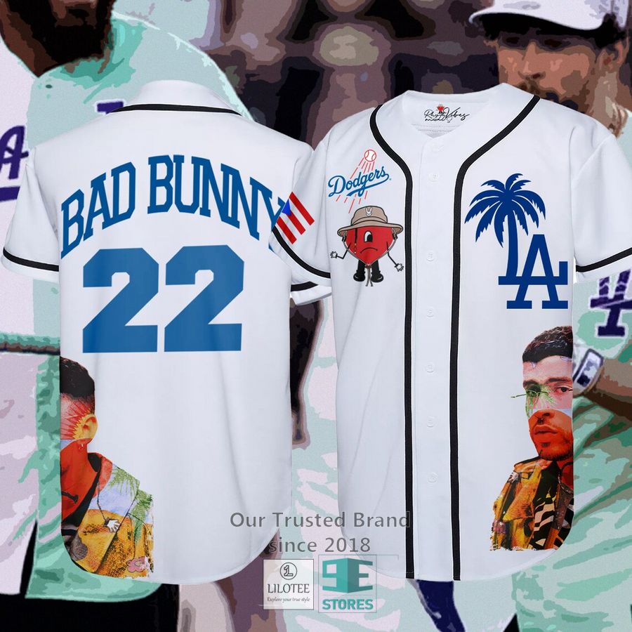 los angeles dodgers bad bunny 22 baseball jersey 1 97412