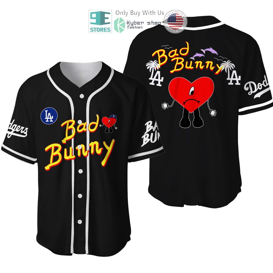 los angeles dodgers bad bunny black baseball jersey 1 85214