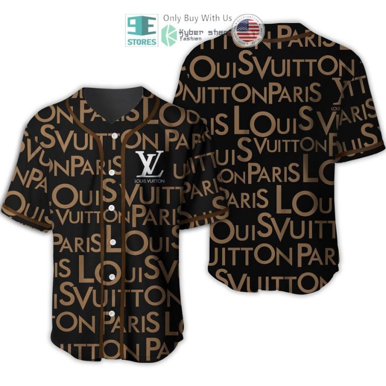 louis vuittion paris black brown baseball jersey 1 74892