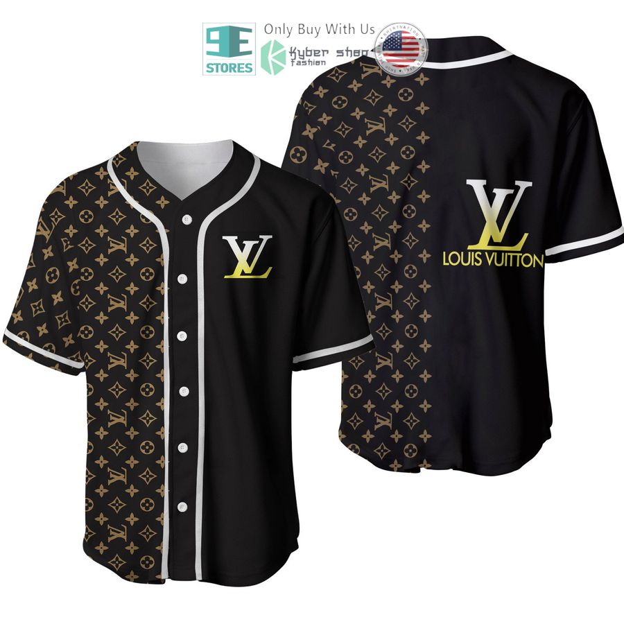 louis vuitton brand logo black baseball jersey 1 74842