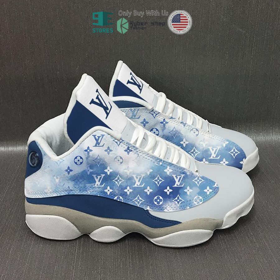 louis vuitton logo blue white pattern air jordan 13 shoes 1 42474