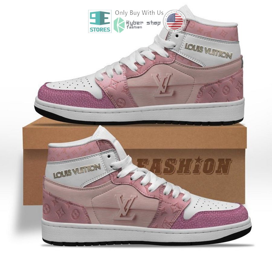 louis vuitton pink air jordan high top shoes 1 13566