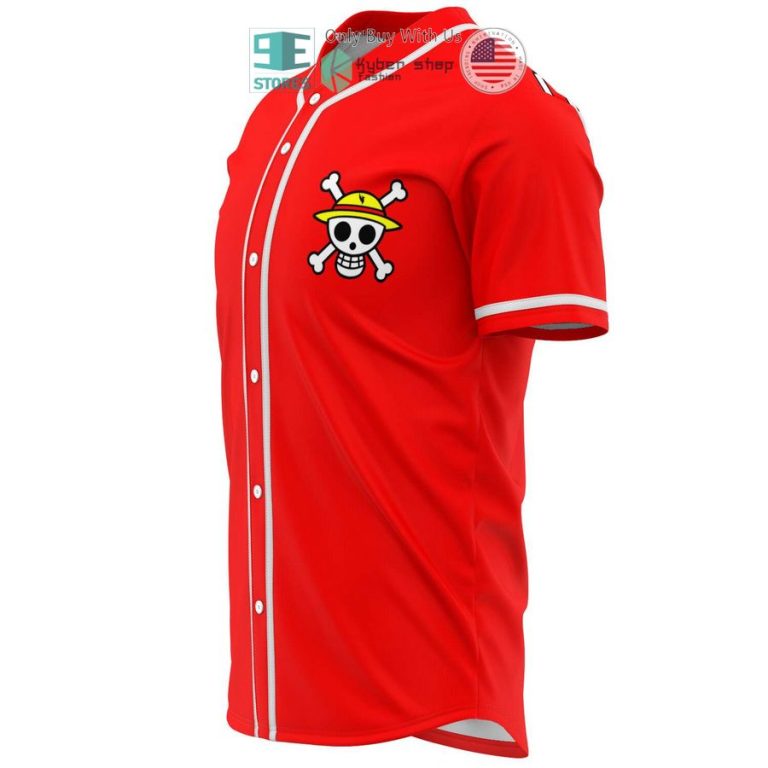 luffy one piece logo red baseball jersey 3 62536