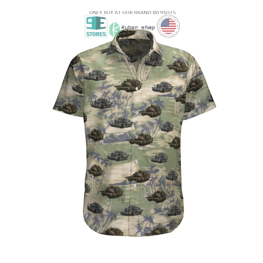 m1a1 abrams australian army green hawaiian shirt shorts 1 72630