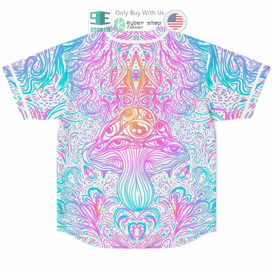 magic mushroom psychedelic art baseball jersey 2 72628