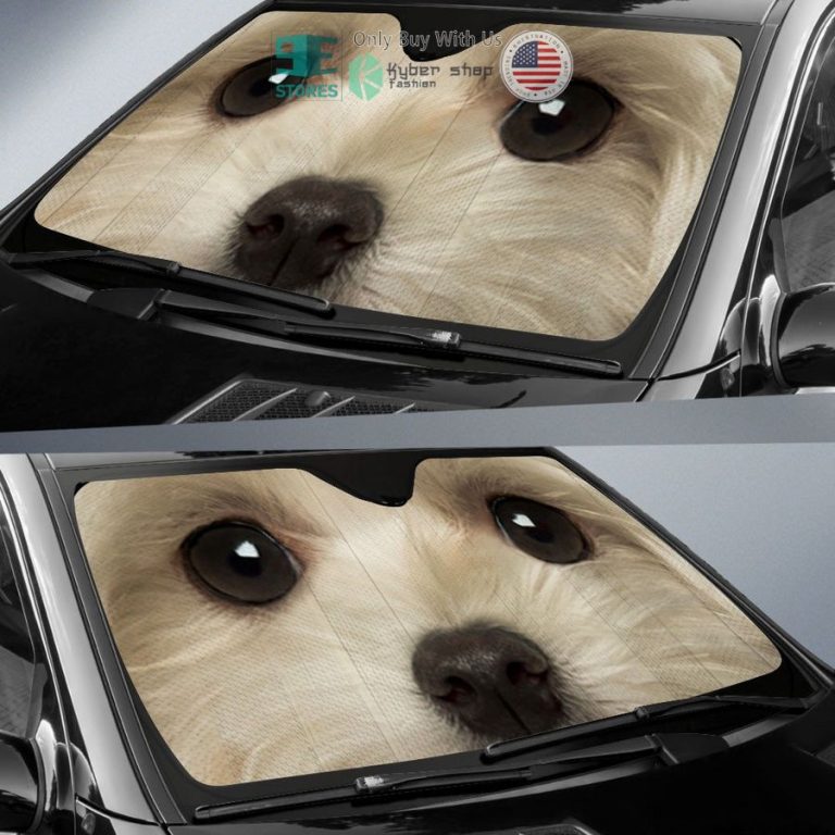 maltese eyes car sun shade 2 9639