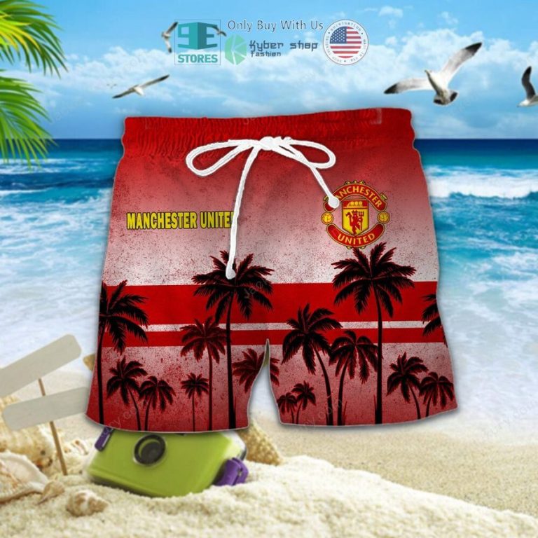 manchester united palm tree hawaiian shirt shorts 2 48081